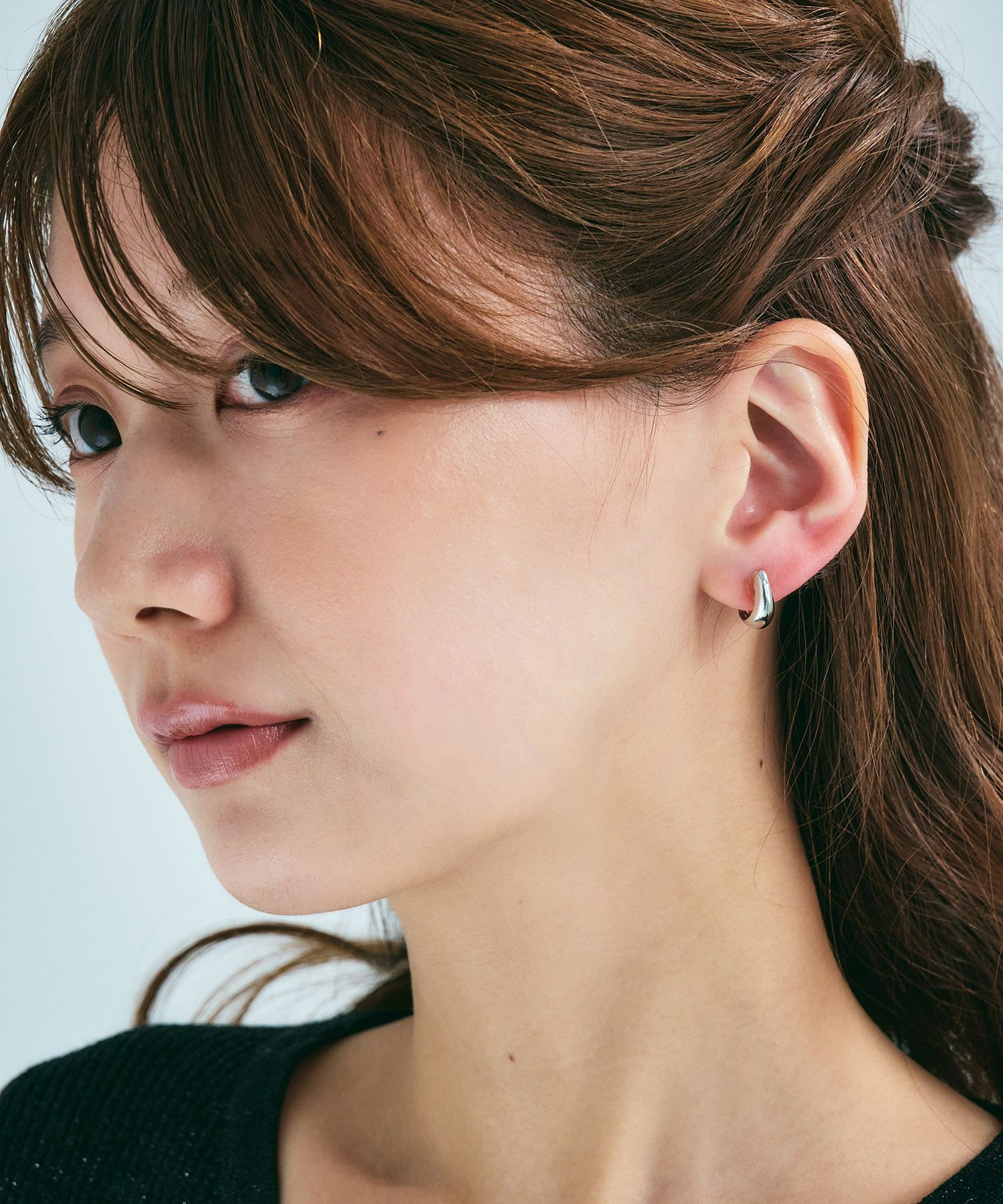 web限定】ルミポリッシュフープクリスタルループフィットイヤリング