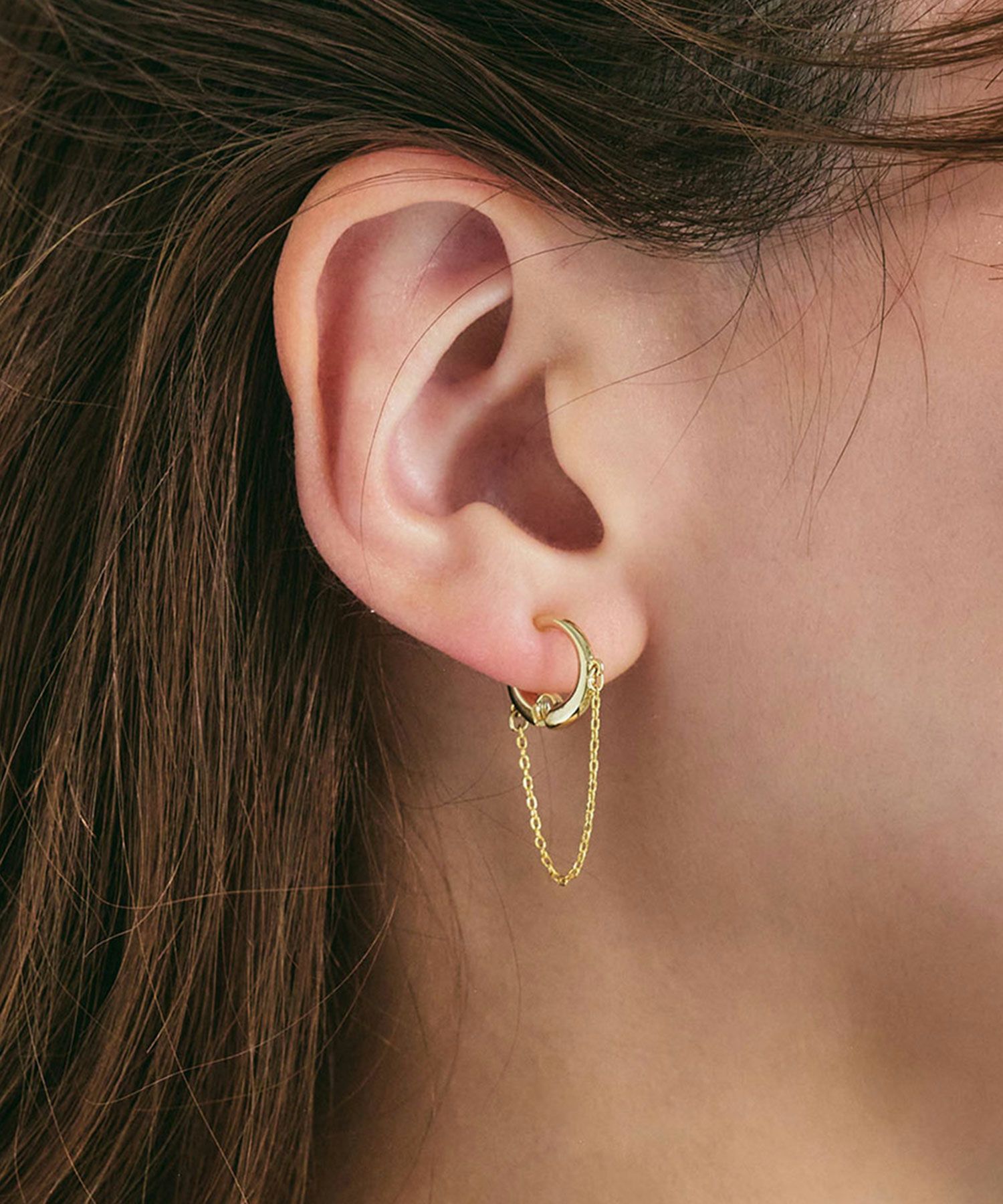 【web限定】ルミチェーンフープクラッチイヤリング【Lumirise】