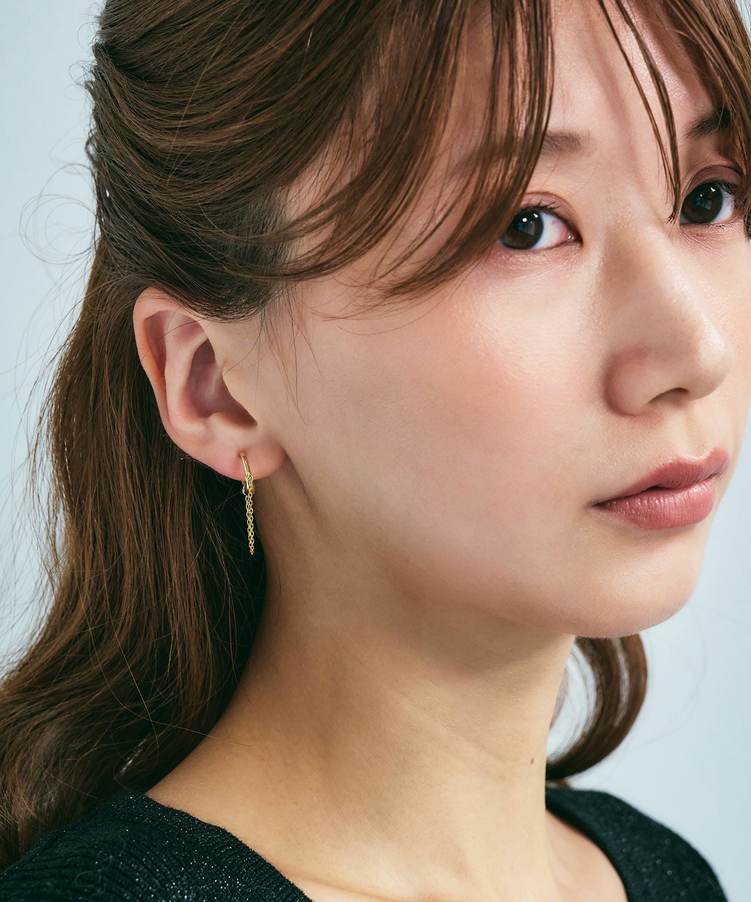 【web限定】ルミチェーンフープクラッチイヤリング【Lumirise】