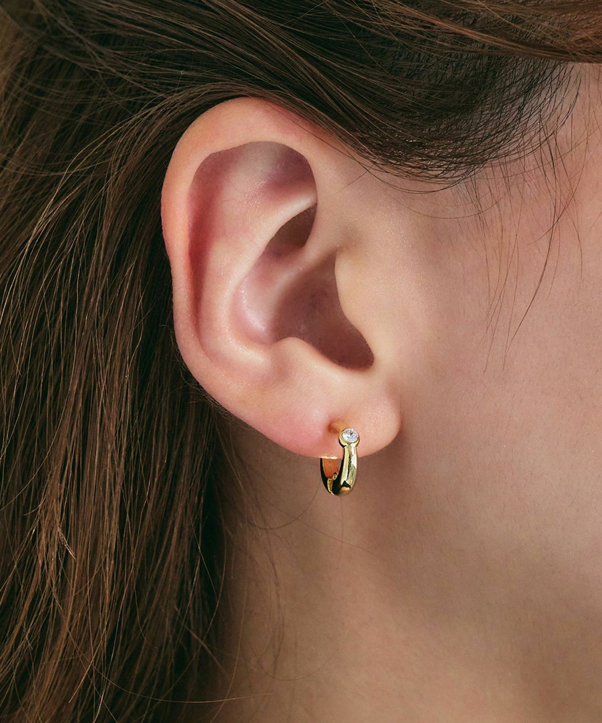 【web限定】ルミジルコニアフープクラッチイヤリング【Lumirise】