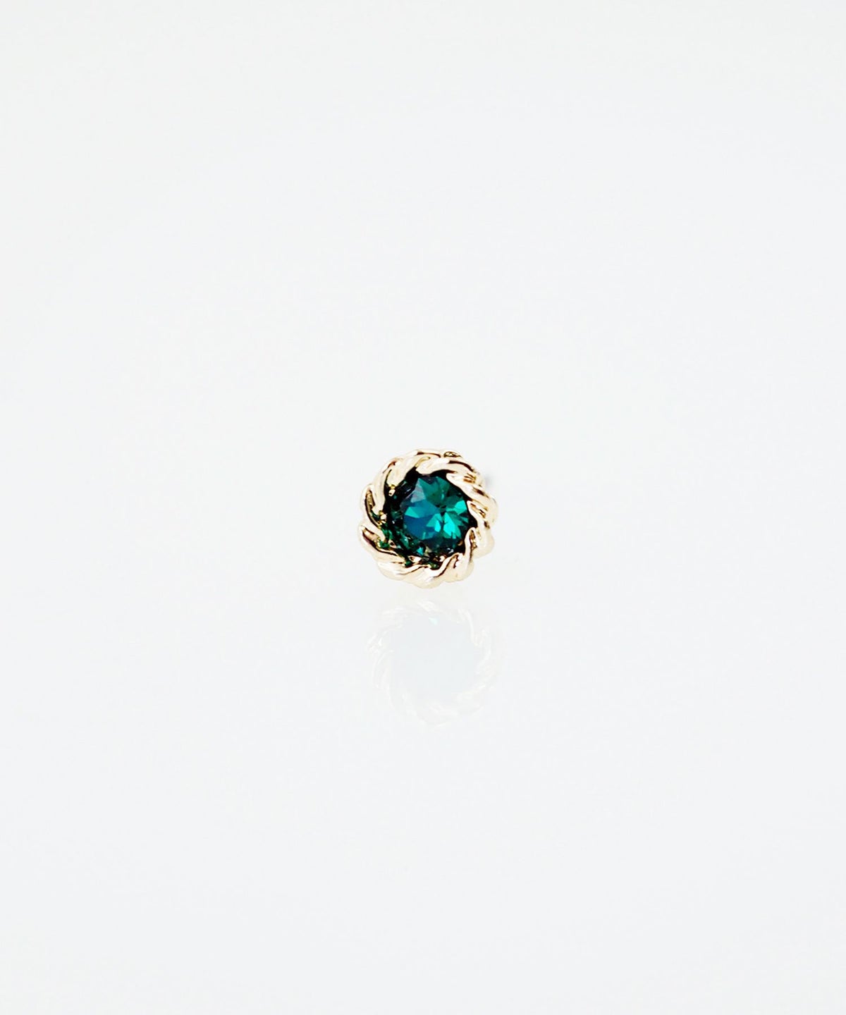 バースデーカラーストーンピュアチタンロングポストピアス