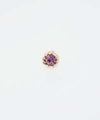 バースデーカラーストーンピュアチタンロングポストピアス