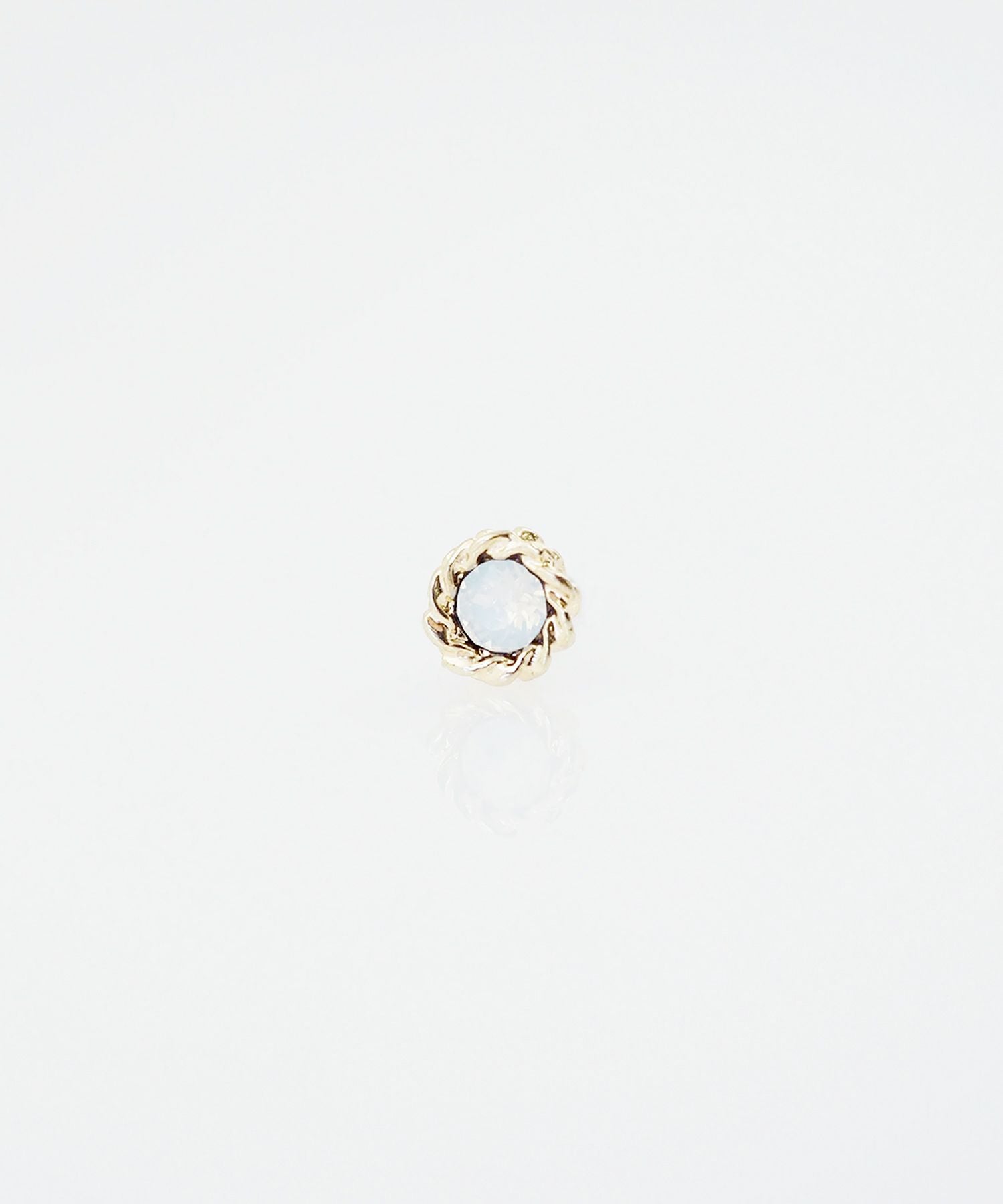 バースデーカラーストーンピュアチタンロングポストピアス