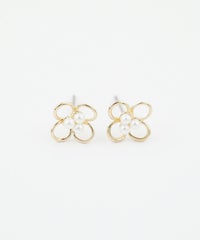 ワイヤークローバピュアチタンロングポストピアス