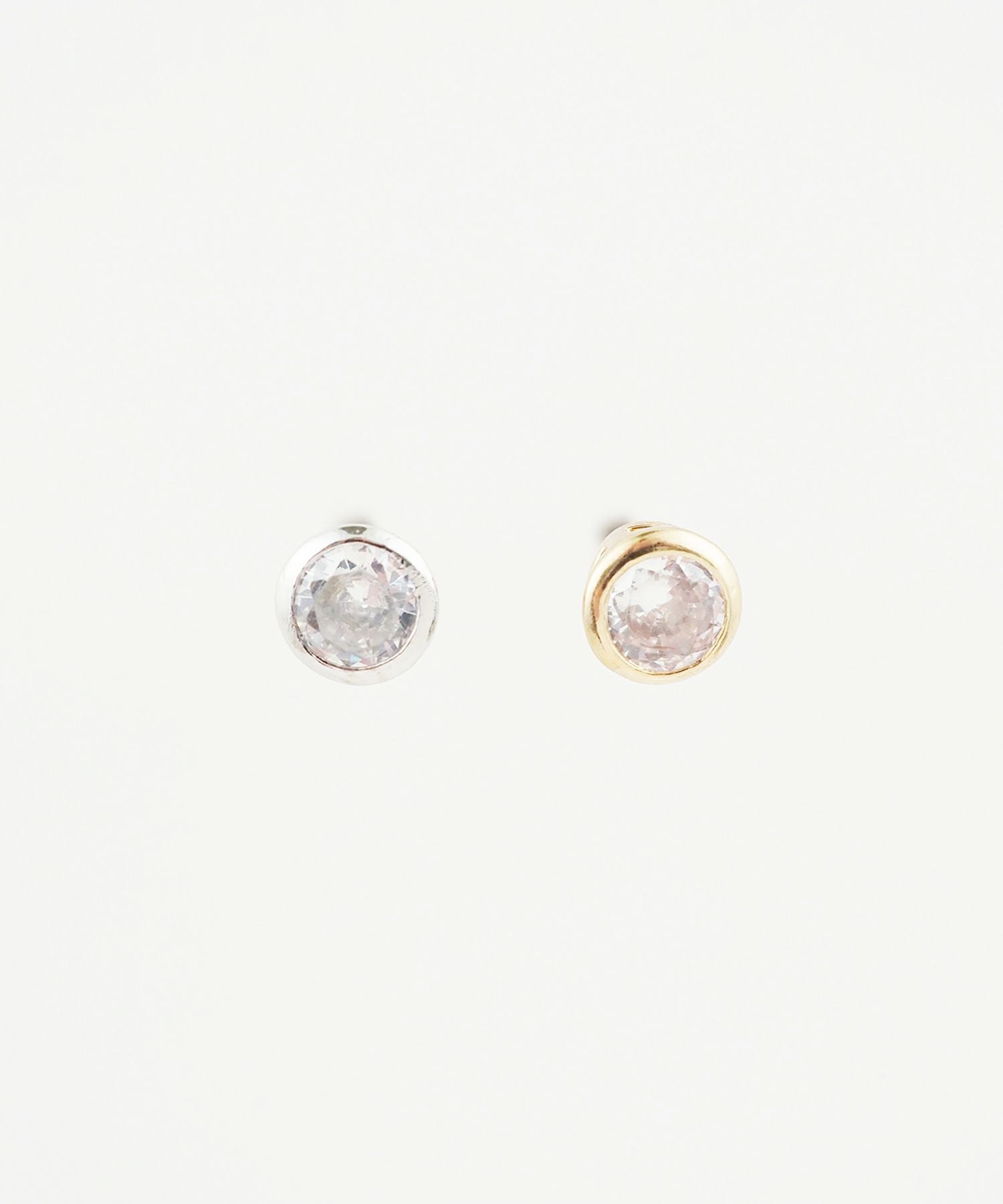 サークルキュービックピュアチタンロングポストピアス