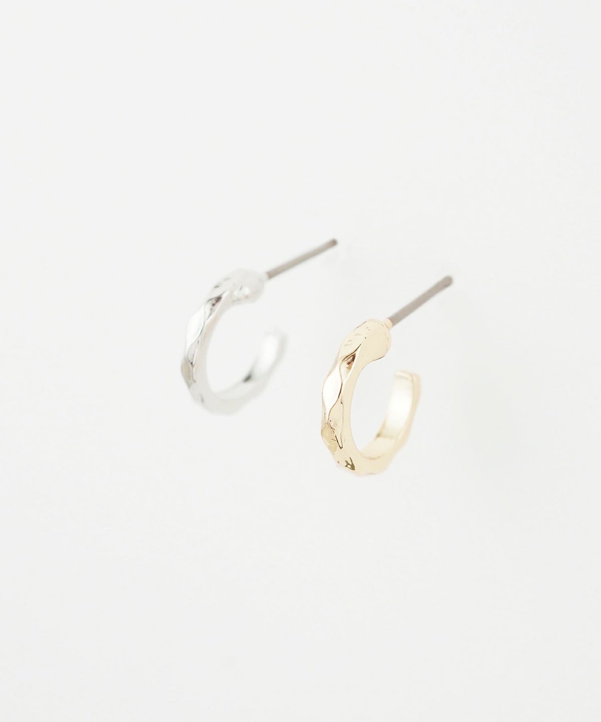 カッティングフープピュアチタンロングポストピアス