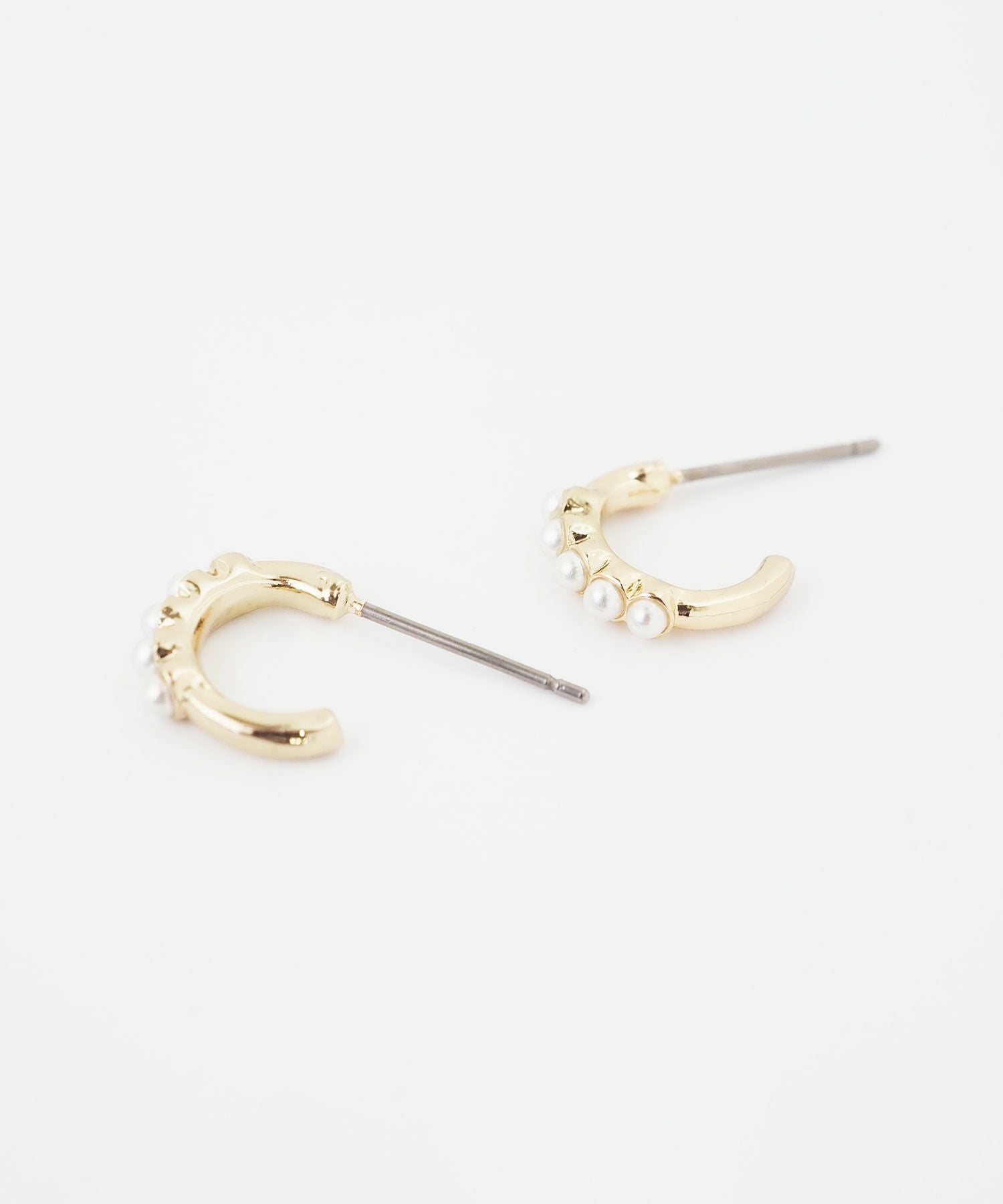 パールラインフープピュアチタンロングポストピアス