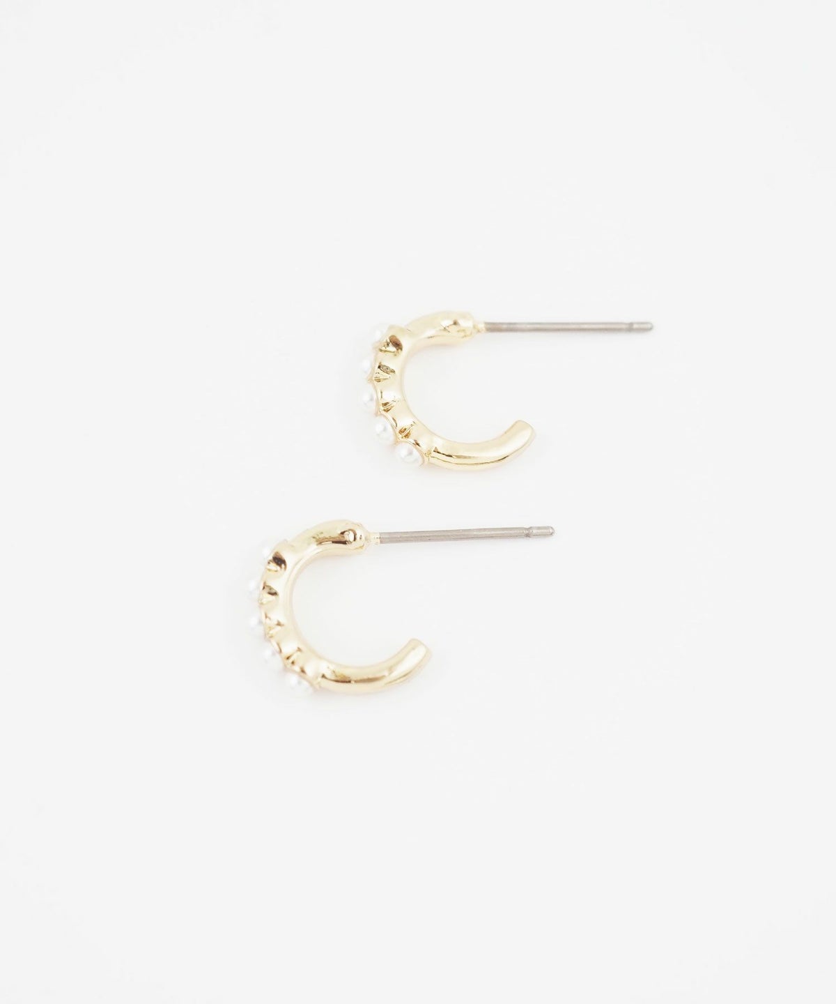 パールラインフープピュアチタンロングポストピアス