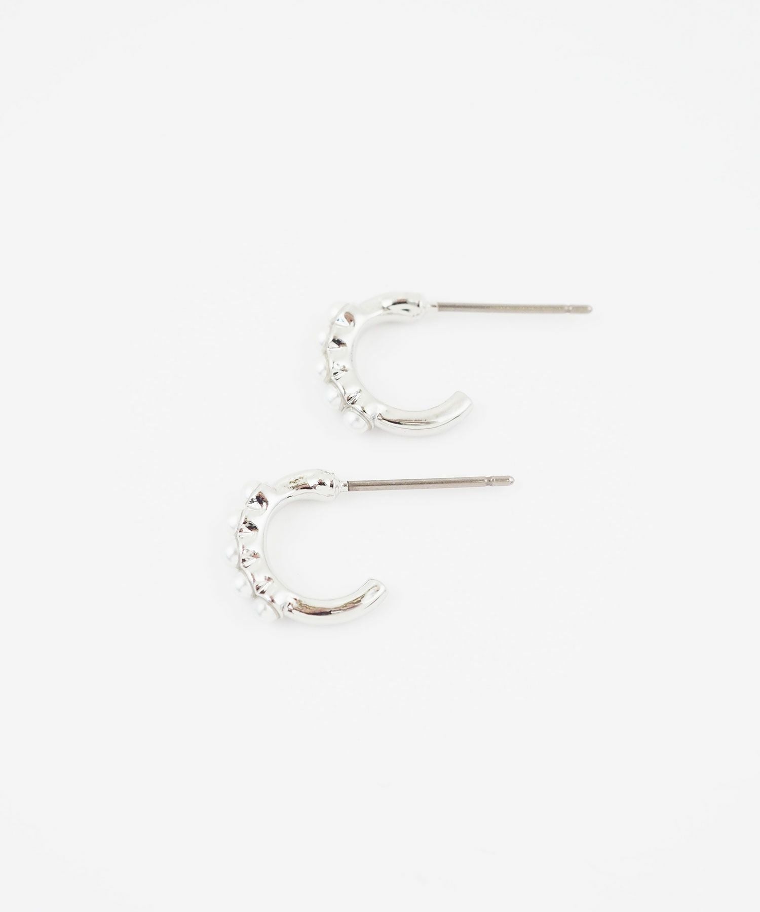 パールラインフープピュアチタンロングポストピアス