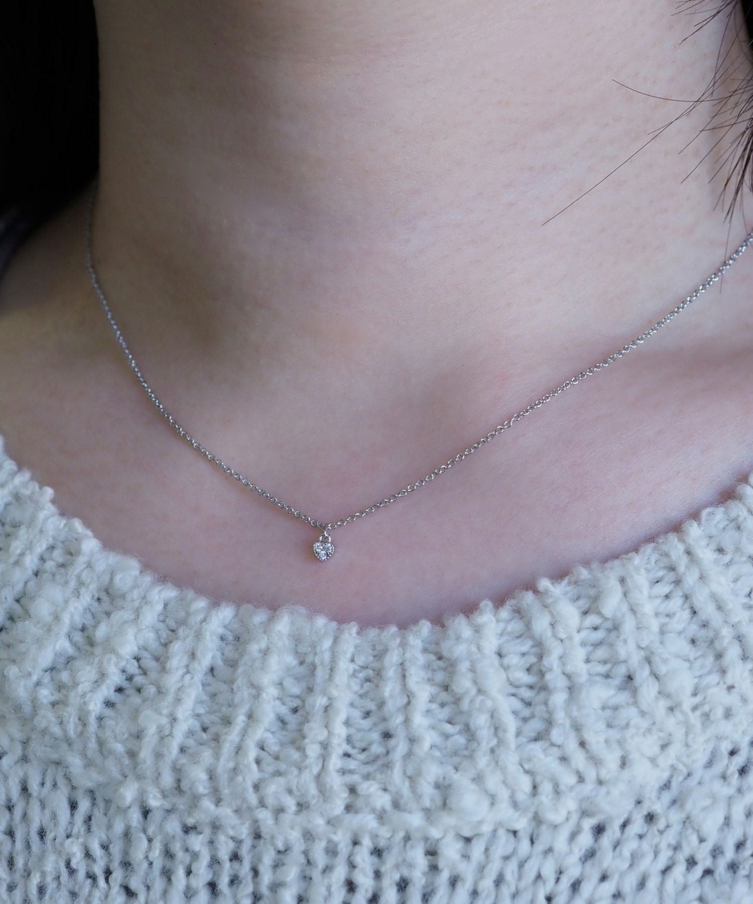 キュービックハートプチペンダント