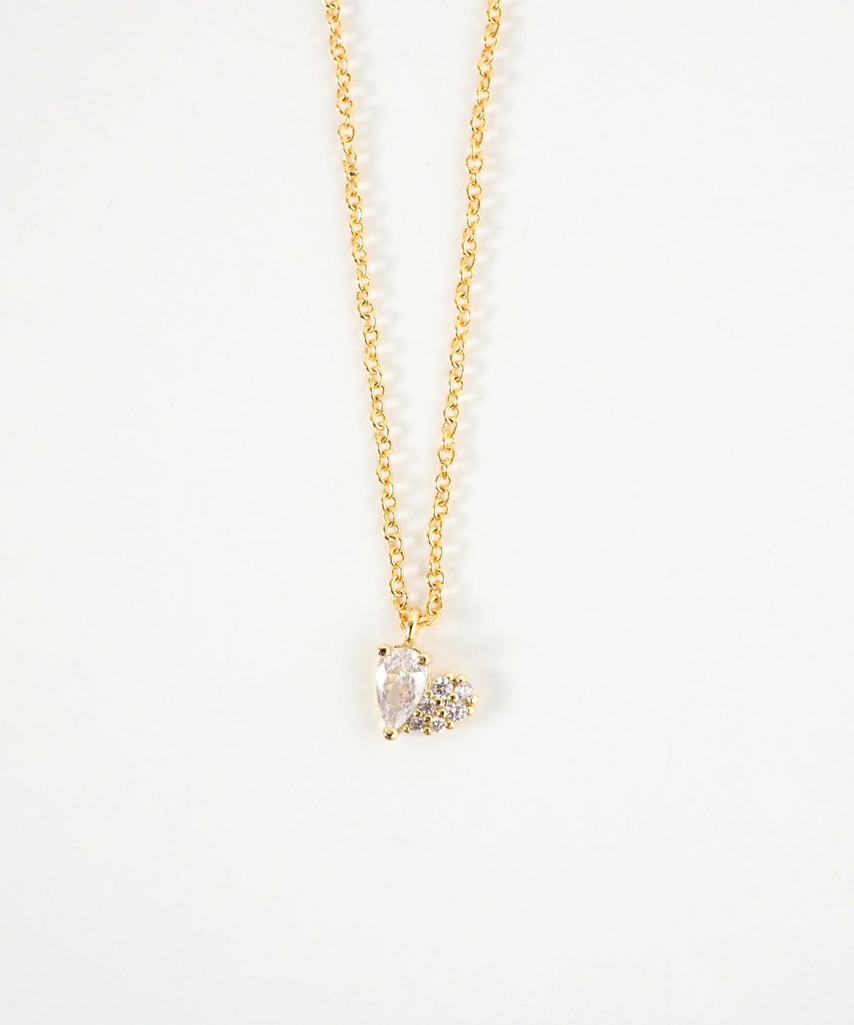 キュービックデザインハートプチペンダント