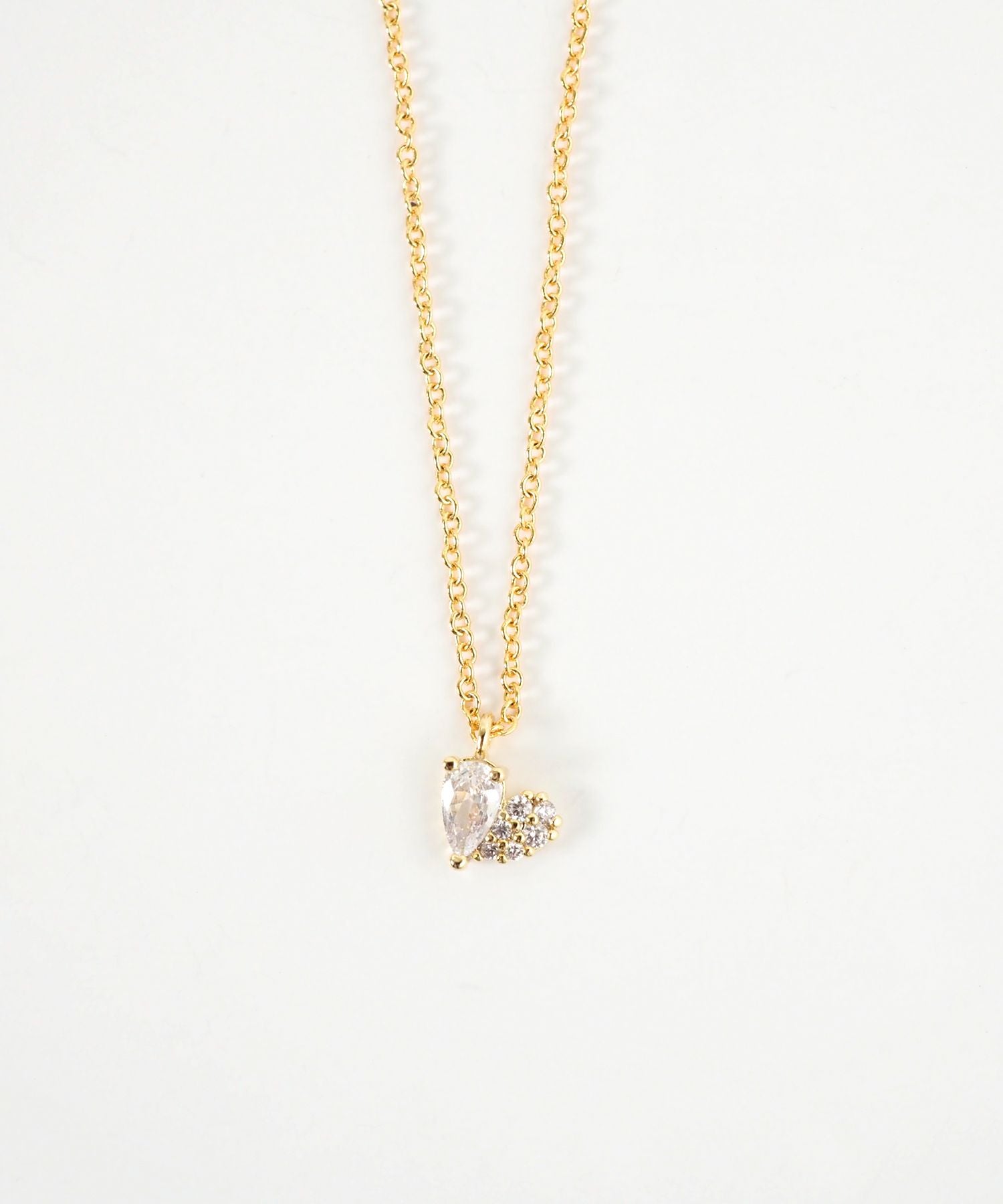 キュービックデザインハートプチペンダント