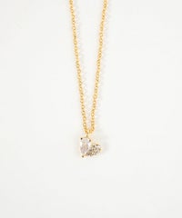 キュービックデザインハートプチペンダント