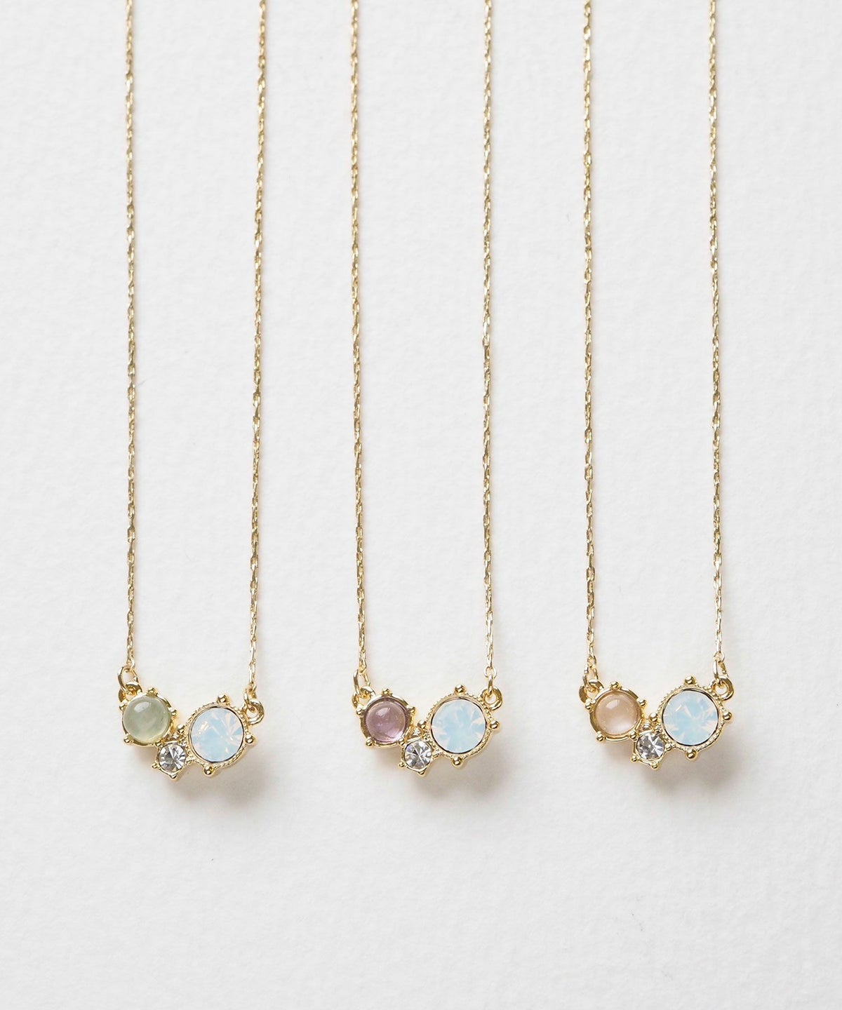 ナチュラルストーンスリーポイントネックレス【MUK Dreamy stone】