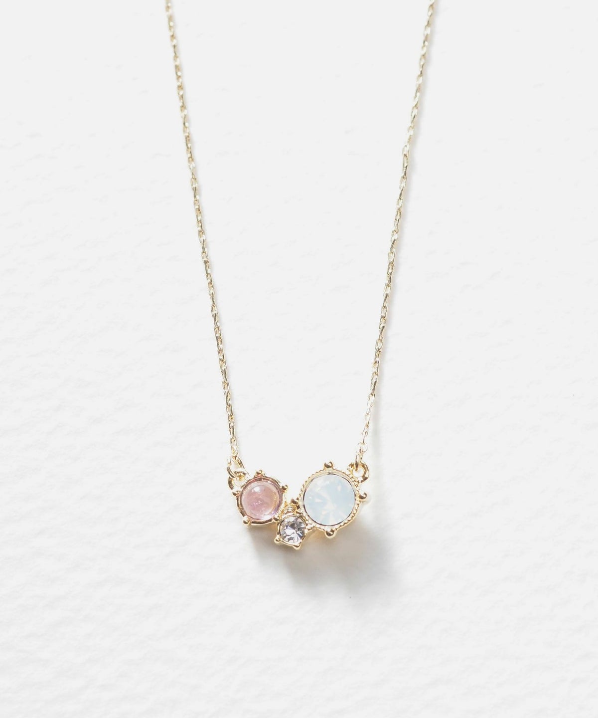 ナチュラルストーンスリーポイントネックレス【MUK Dreamy stone】