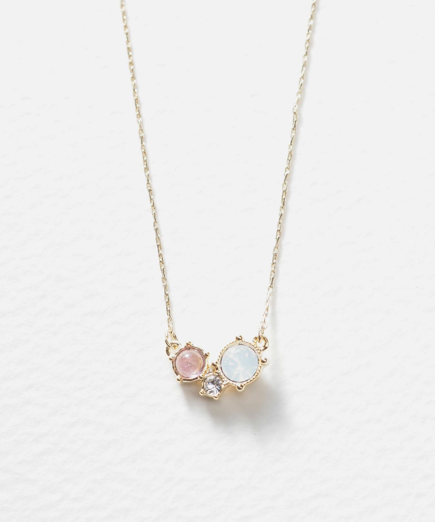 ナチュラルストーンスリーポイントネックレス【MUK Dreamy stone】