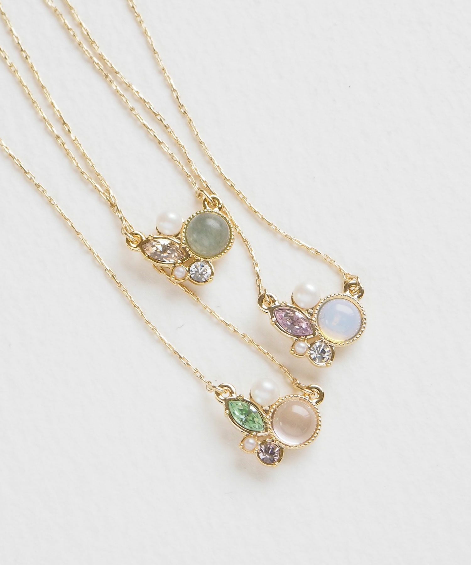 ナチュラルストーンビジューネックレス【MUK Dreamy stone】