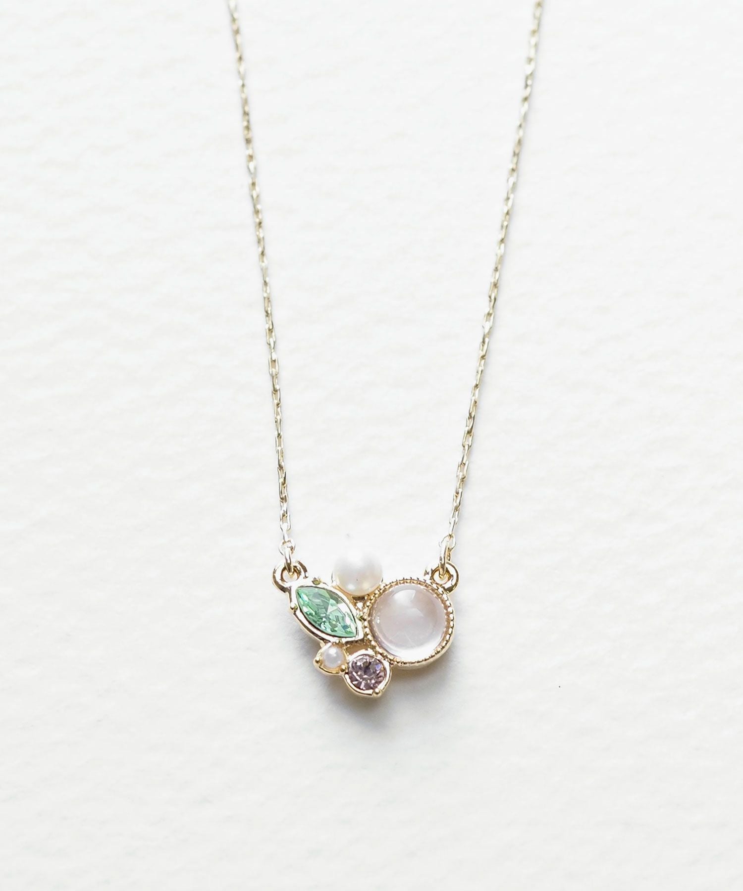 ナチュラルストーンビジューネックレス【MUK Dreamy stone】