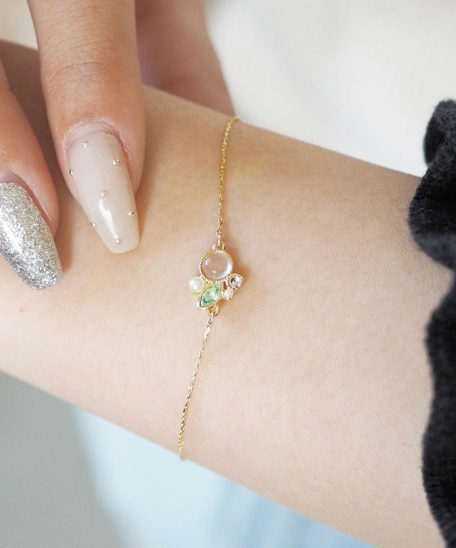 ナチュラルストーンビジューブレスレット【MUK Dreamy stone】