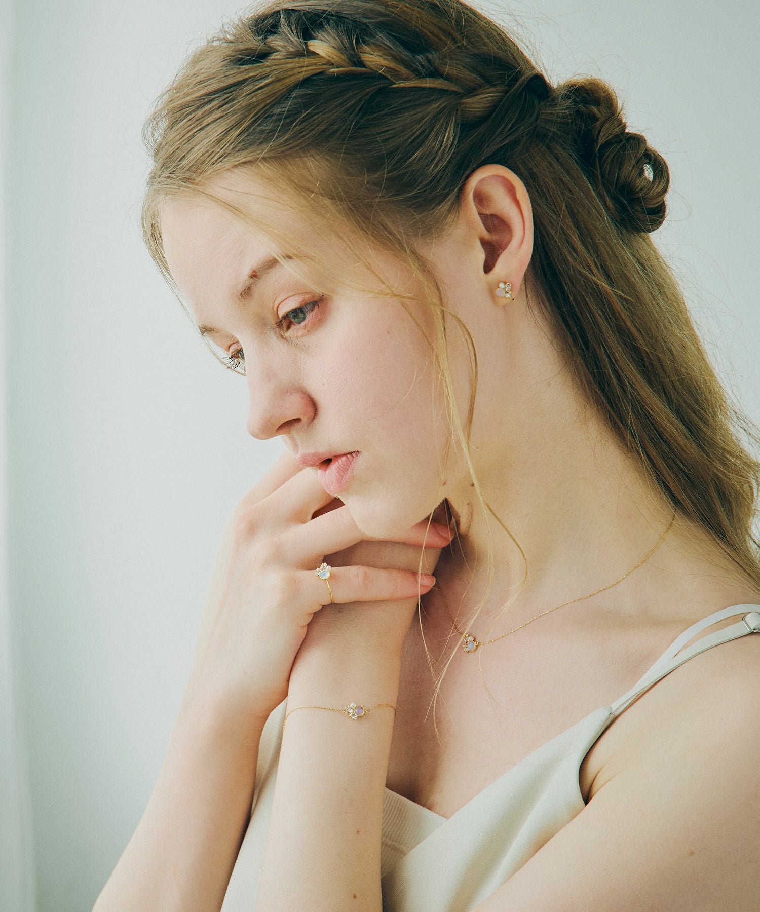 ナチュラルストーンビジューブレスレット【MUK Dreamy stone】