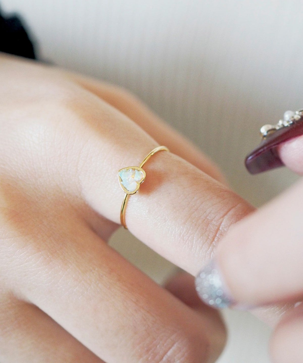 プチハートストーンリング【MUK Dreamy stone】