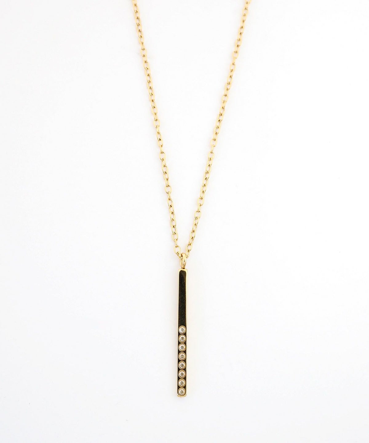 スティックストーンステンレスネックレス