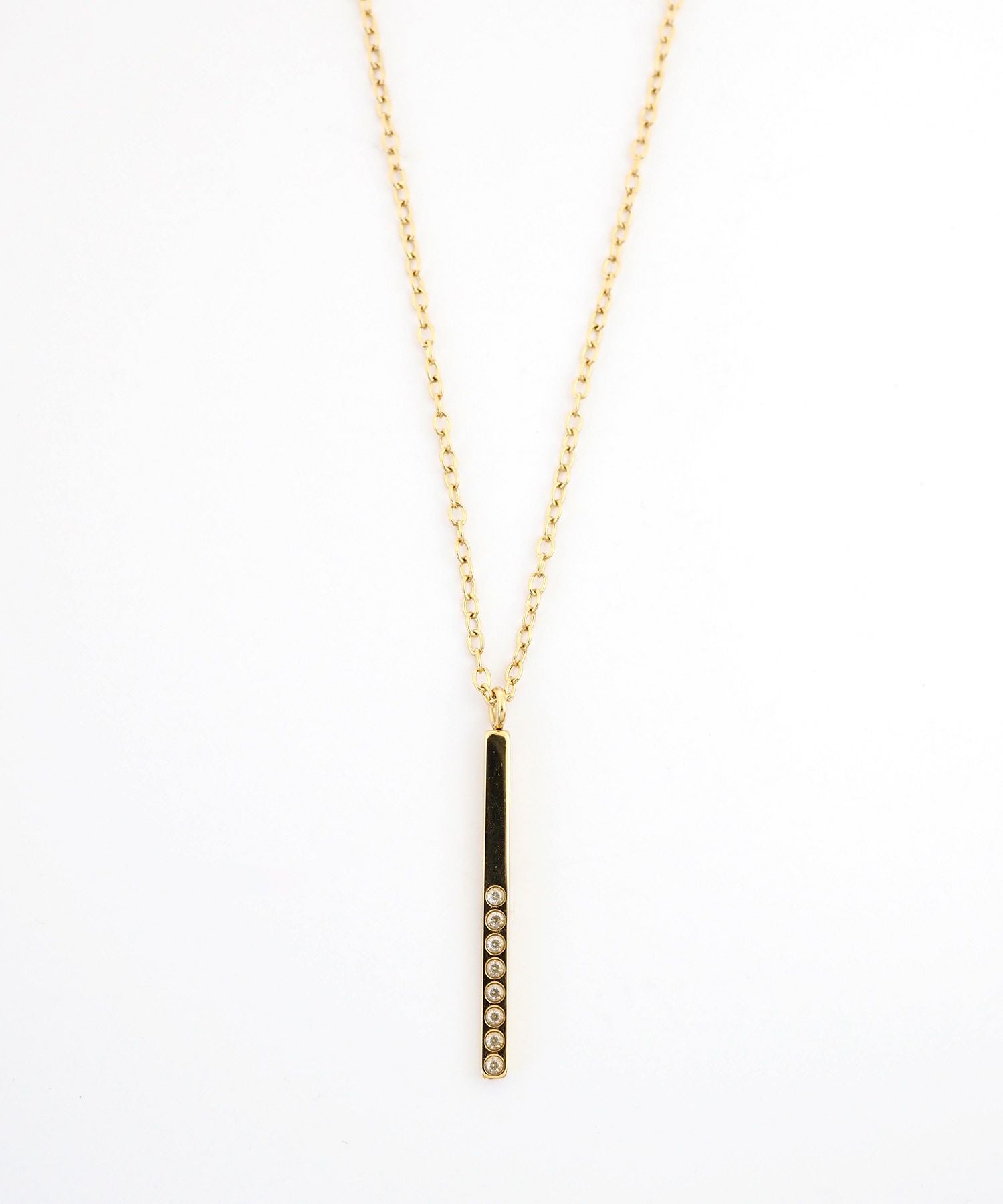 スティックストーンステンレスネックレス