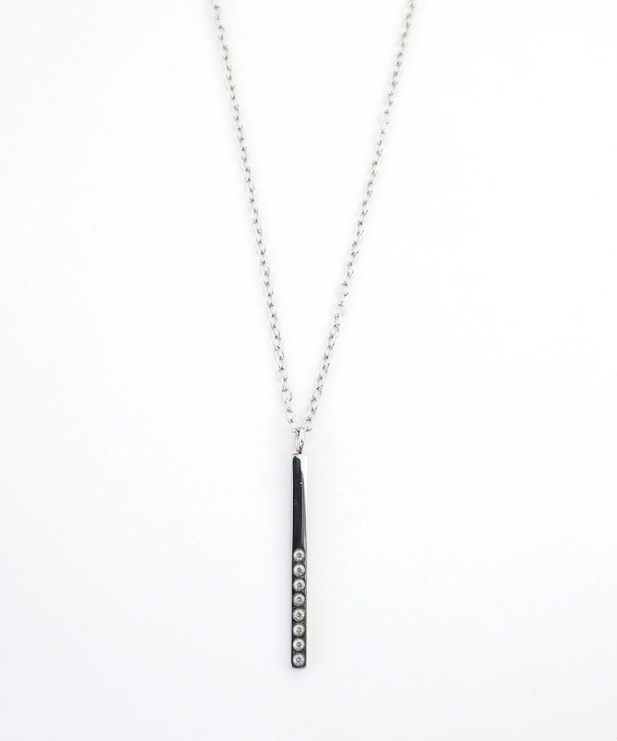 スティックストーンステンレスネックレス