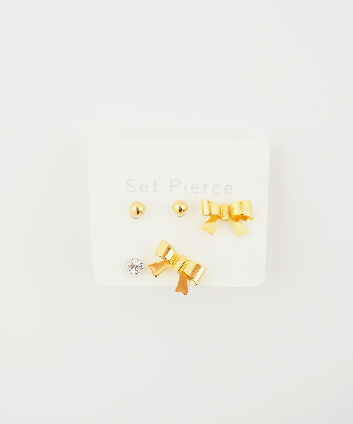 メタルリボン樹脂ポストセットピアス