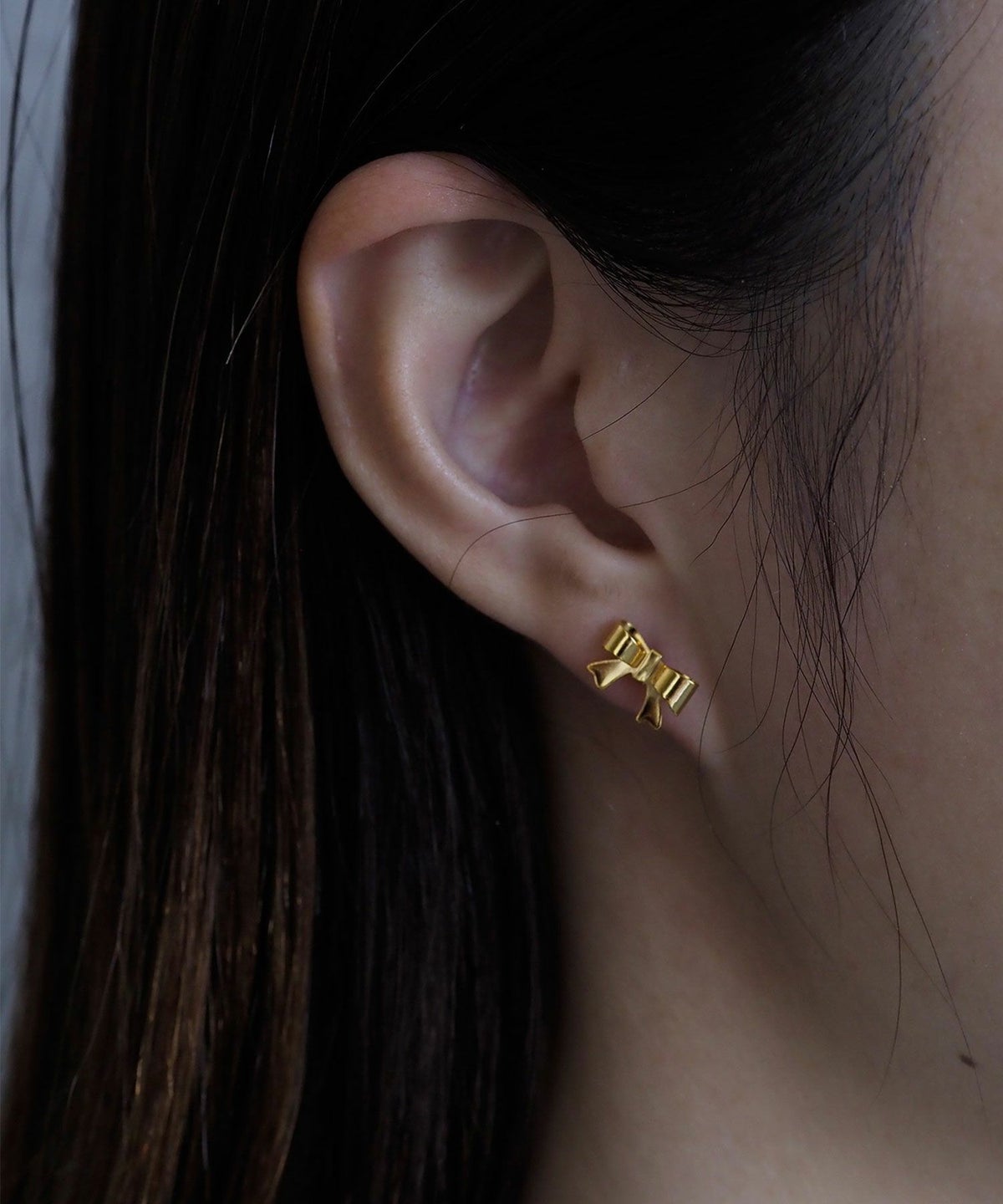 メタルリボン樹脂ポストセットピアス