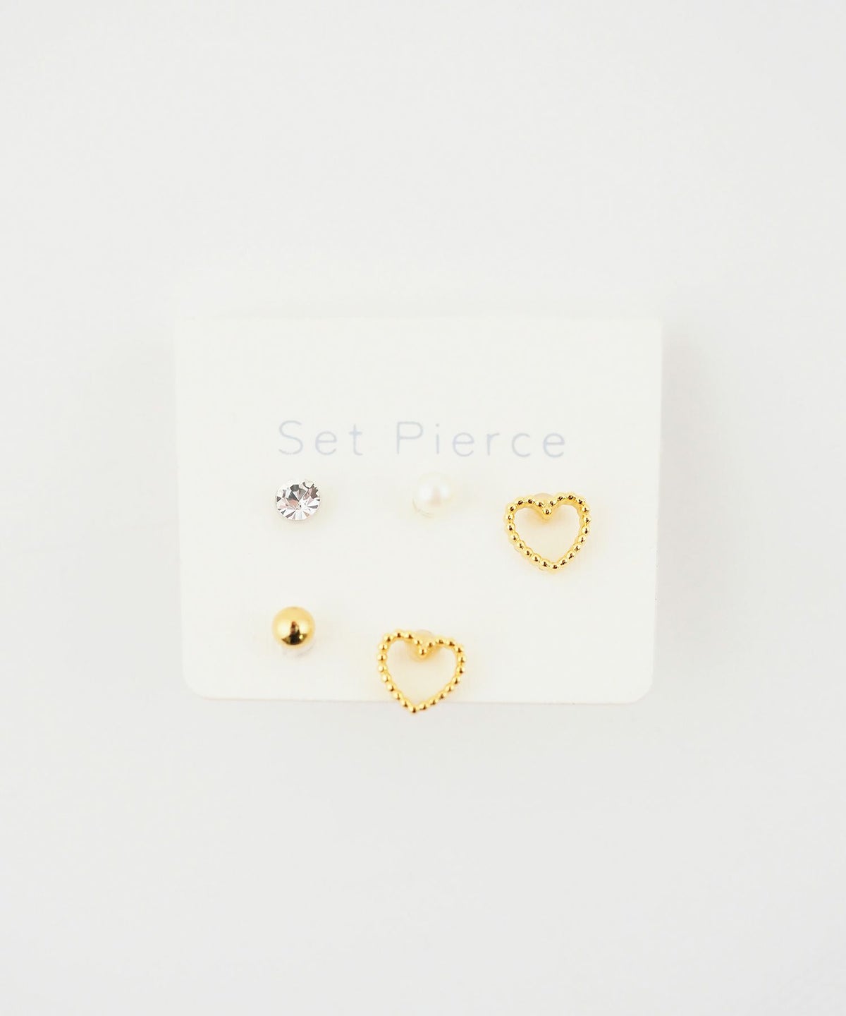 ハートフレーム樹脂ポストセットピアス