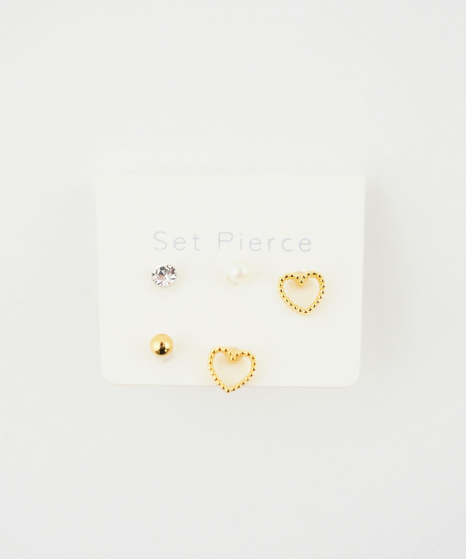ハートフレーム樹脂ポストセットピアス