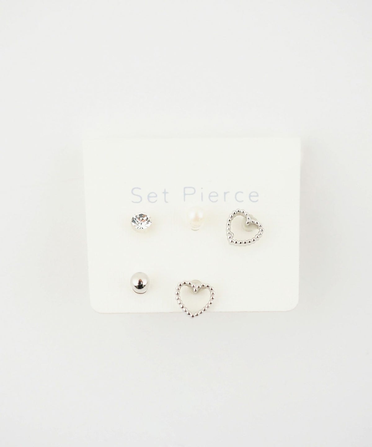 ハートフレーム樹脂ポストセットピアス