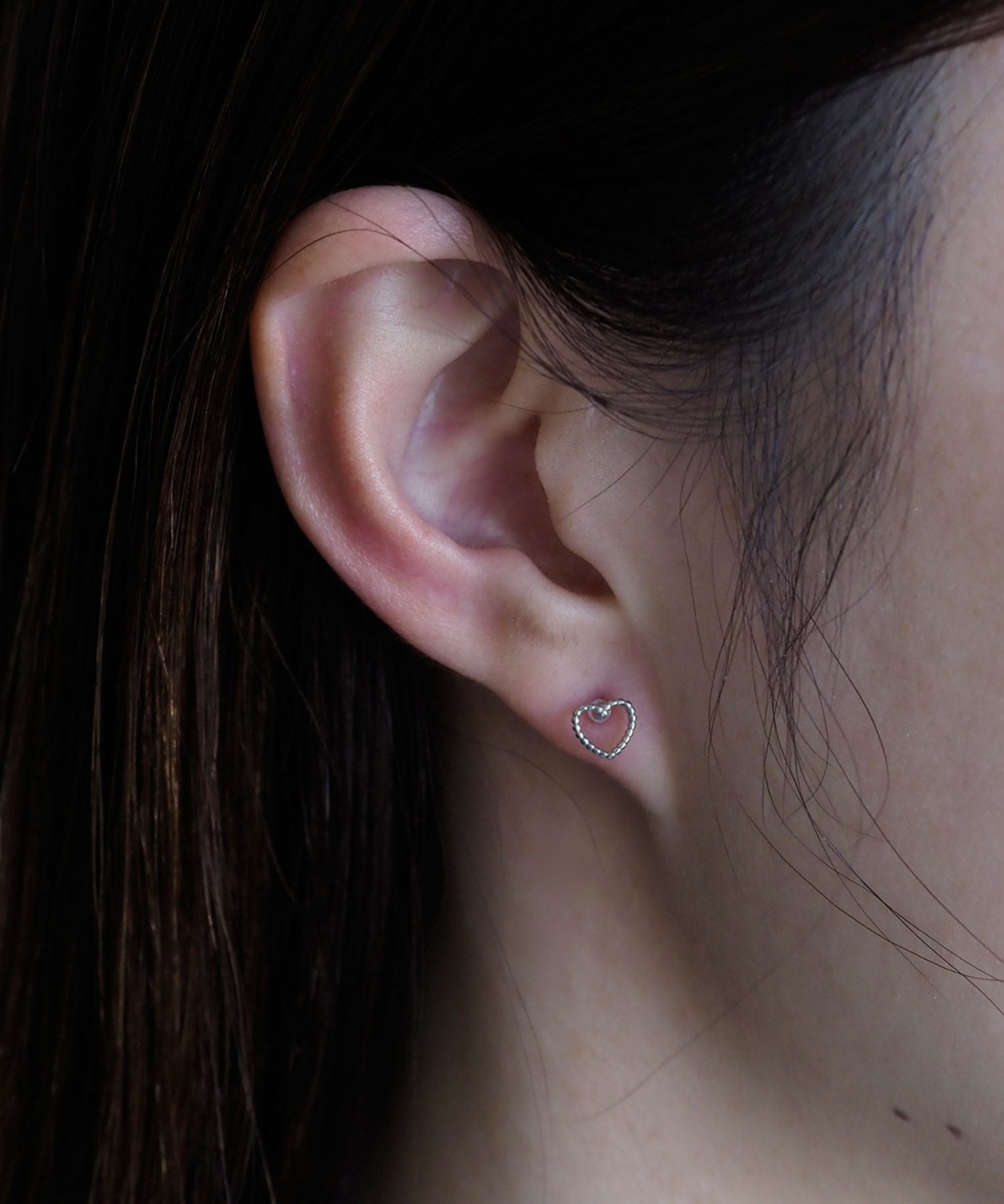 ハートフレーム樹脂ポストセットピアス