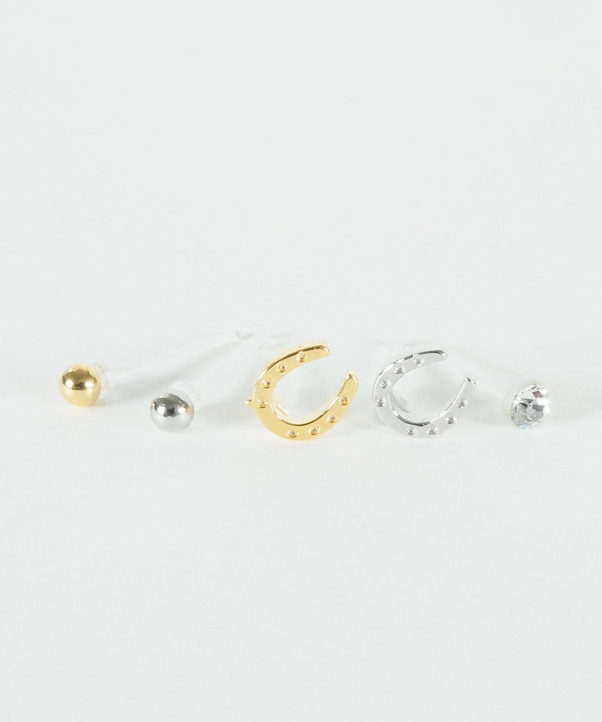 ホースシュー樹脂ポストセットピアス