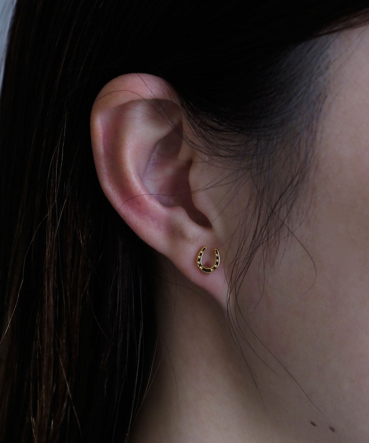 ホースシュー樹脂ポストセットピアス