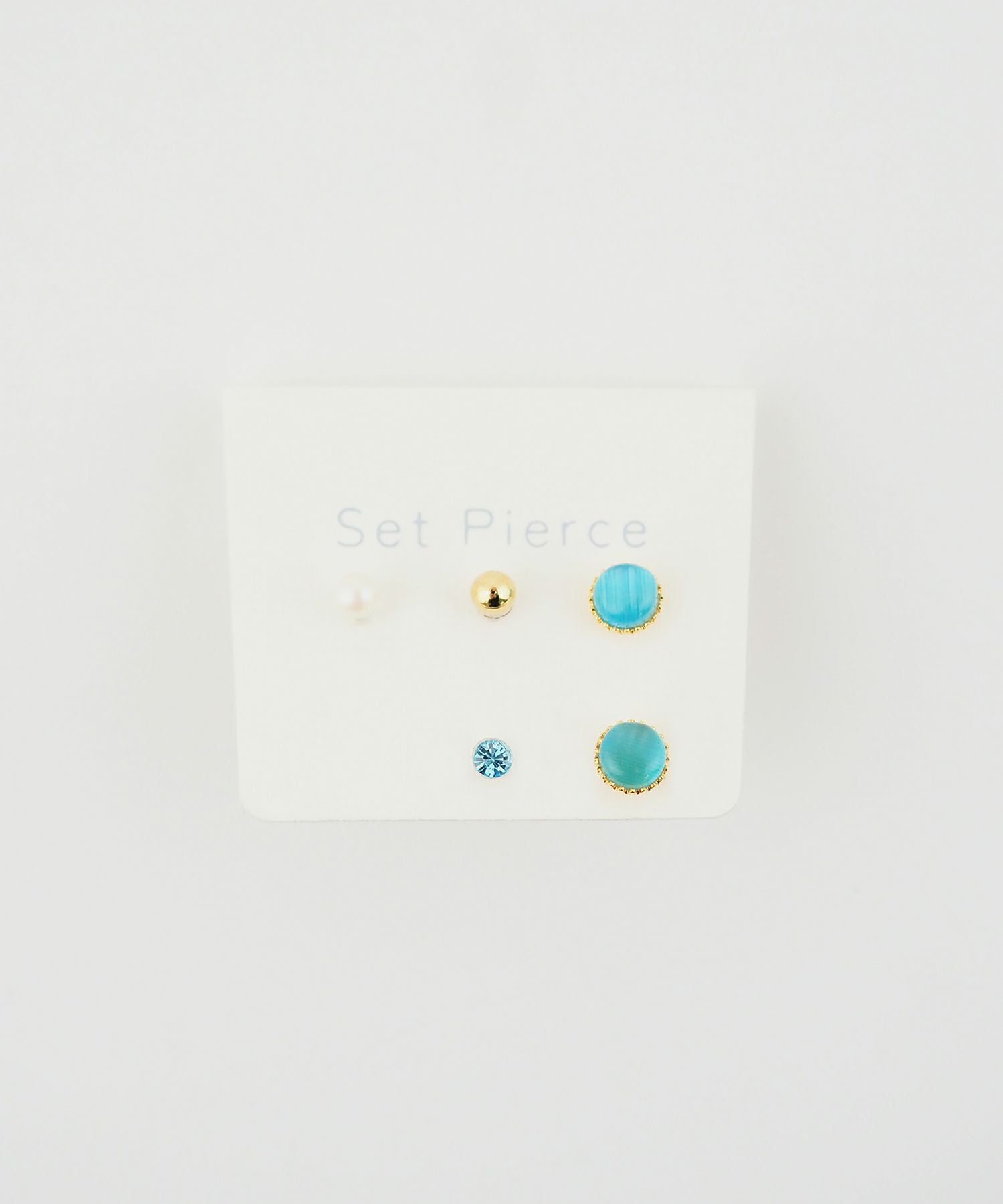 カラーストーン樹脂ポストセットピアス