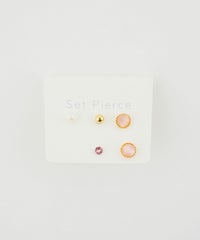 カラーストーン樹脂ポストセットピアス