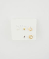 カラーストーン樹脂ポストセットピアス