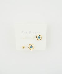 フラワービジュー樹脂ポストセットピアス