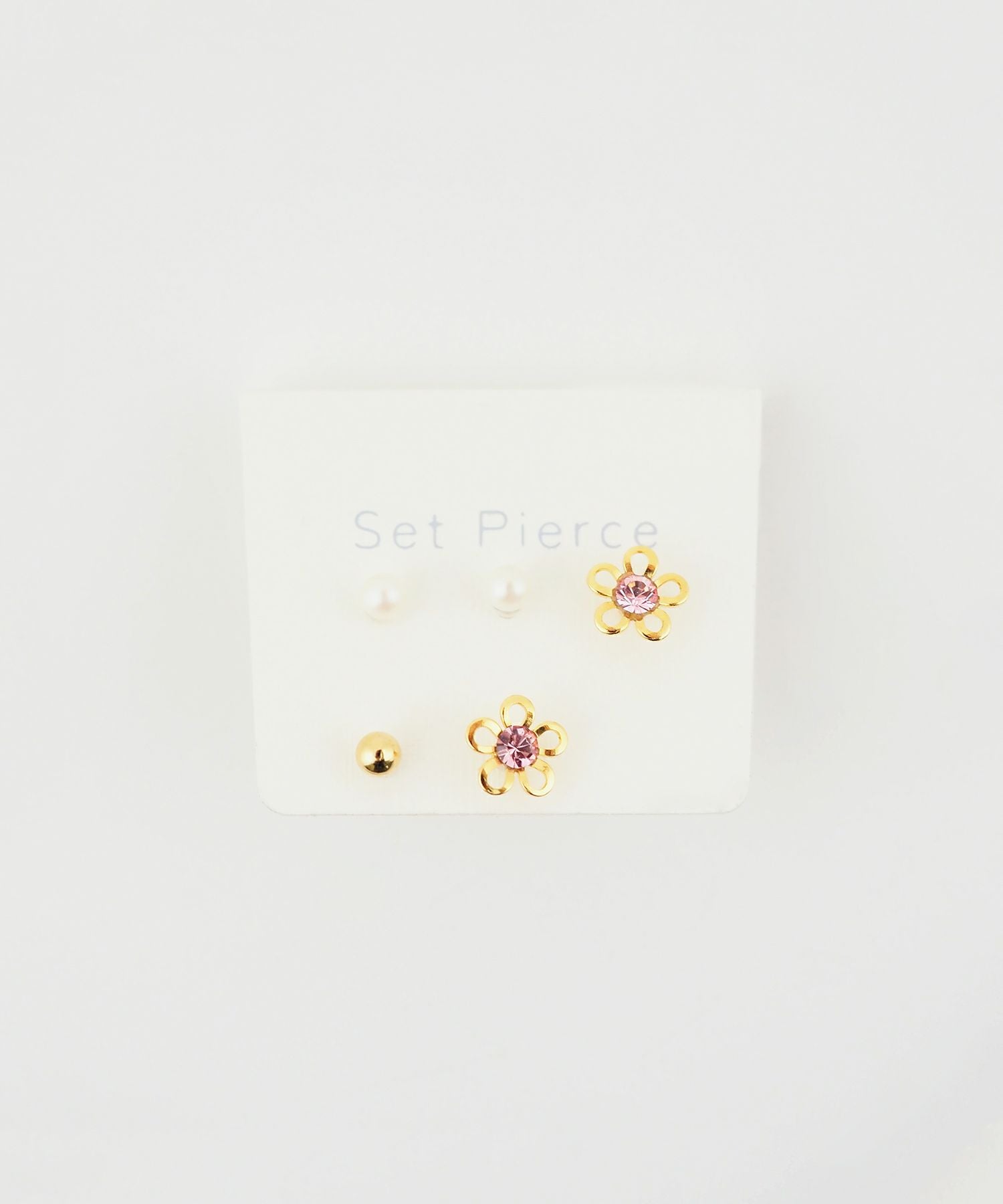 フラワービジュー樹脂ポストセットピアス