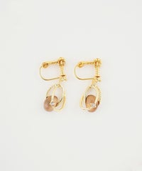 ダブルリングストーンIMFスプリングイヤリング