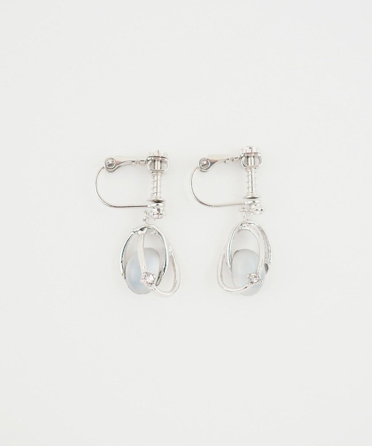 ダブルリングストーンIMFスプリングイヤリング