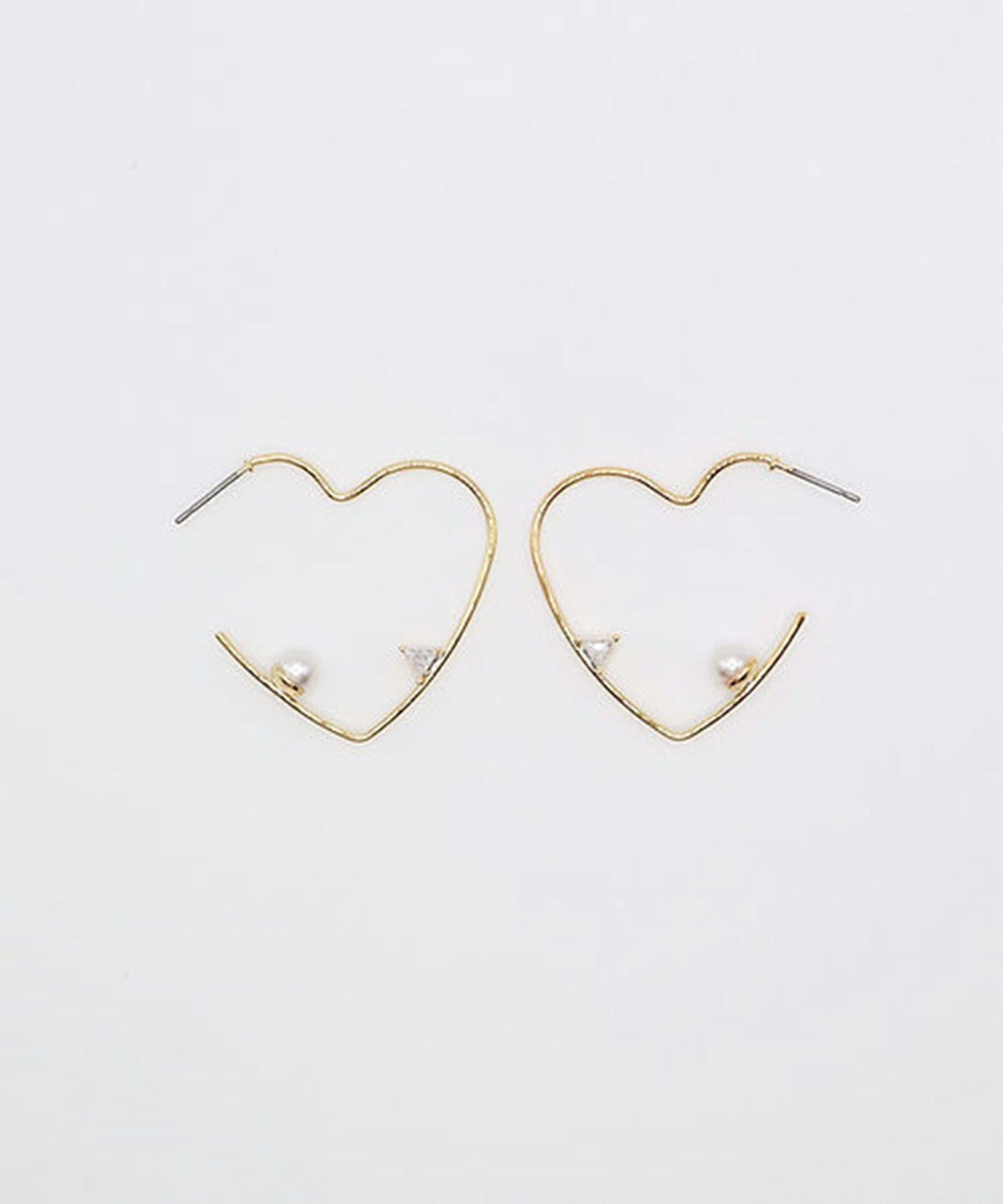 ハートフープチタンポストピアス