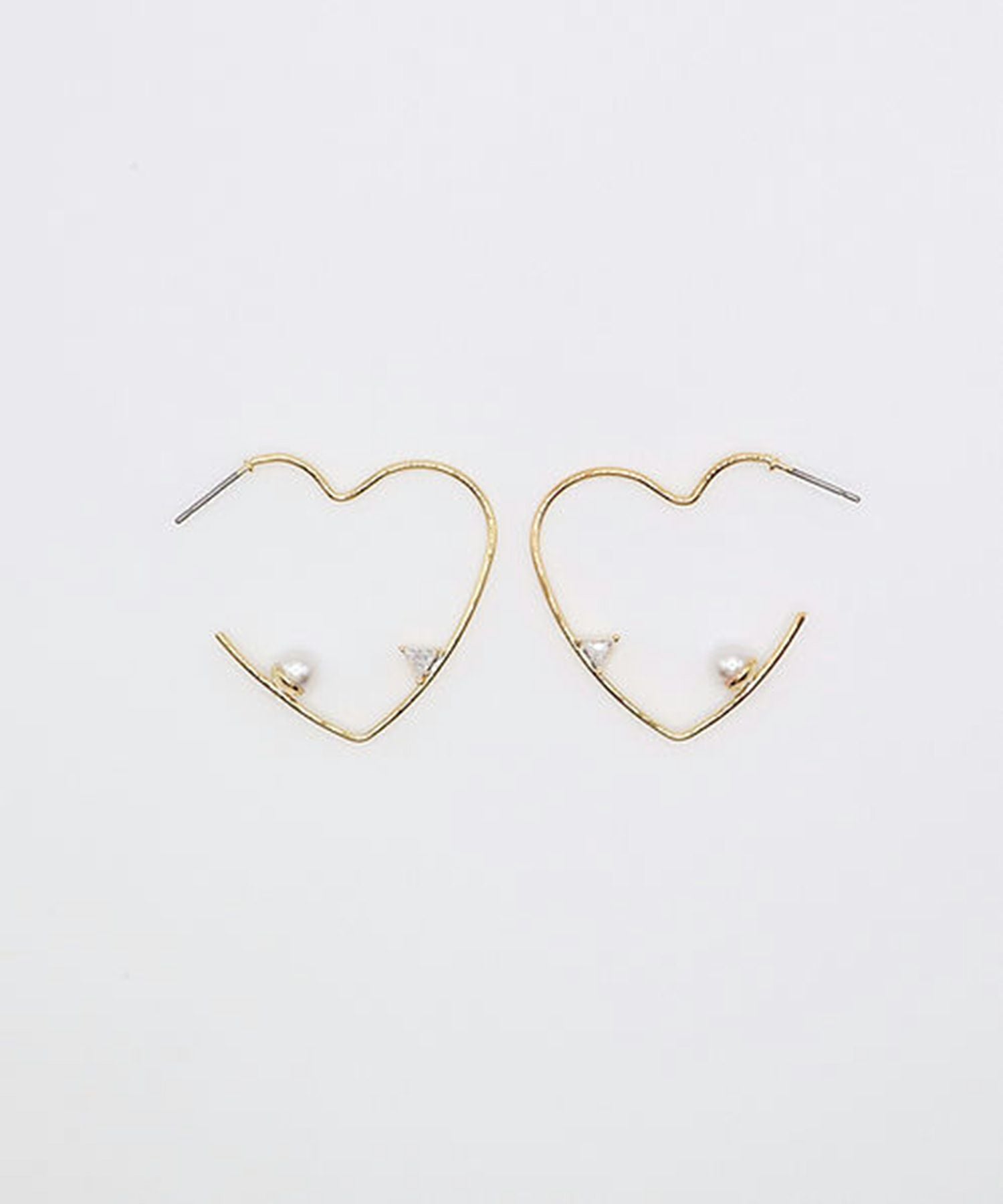 ハートフープチタンポストピアス