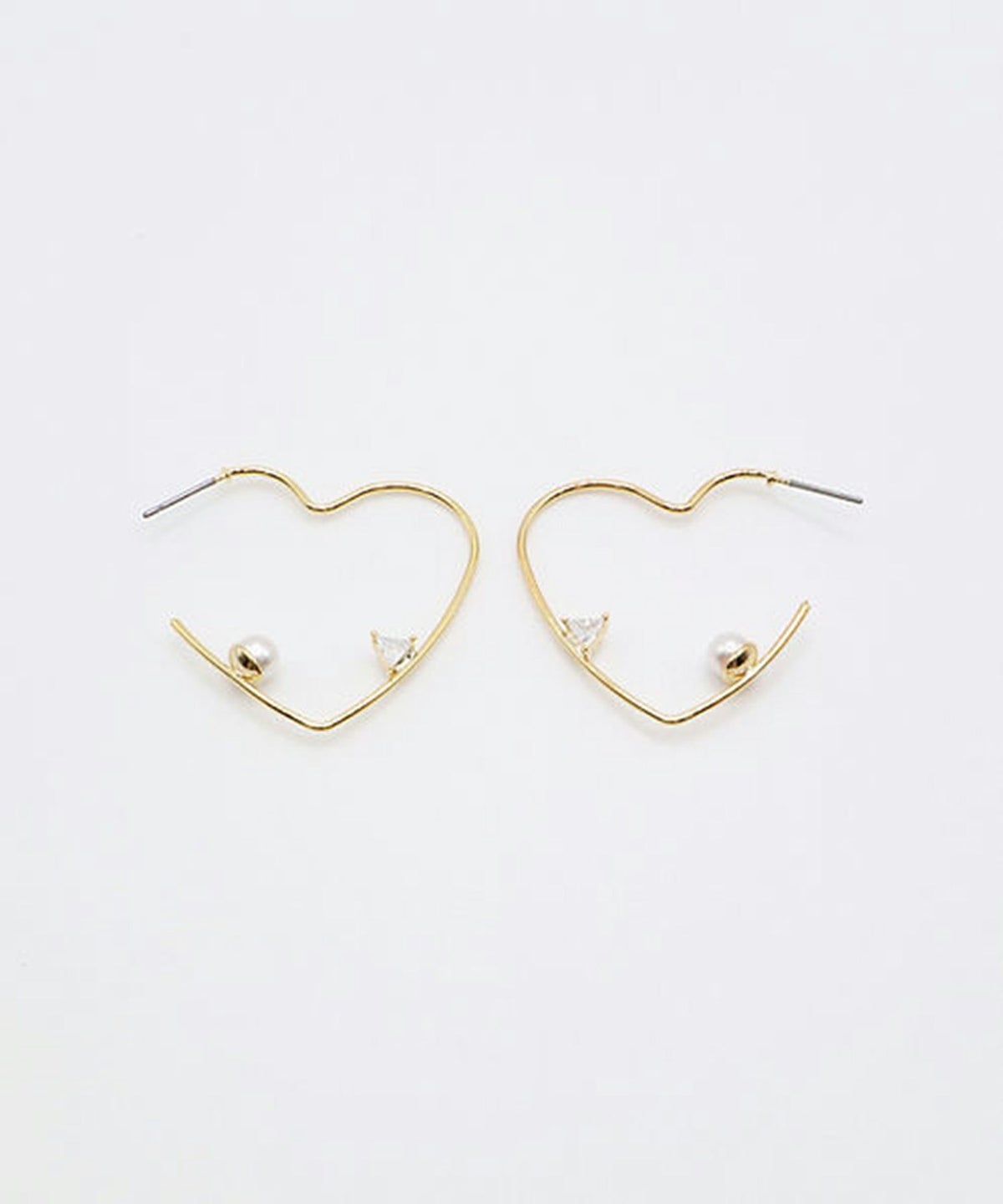 ハートフープチタンポストピアス