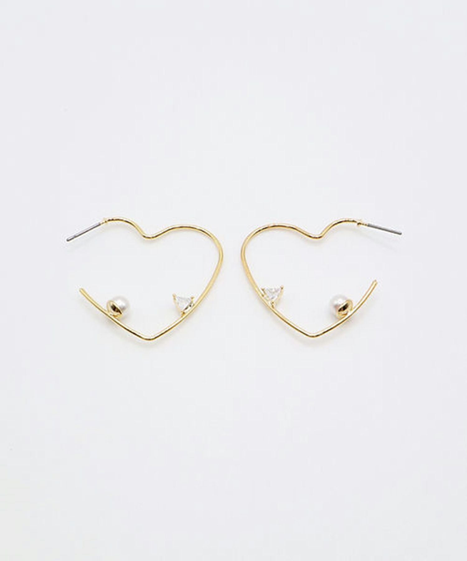 ハートフープチタンポストピアス