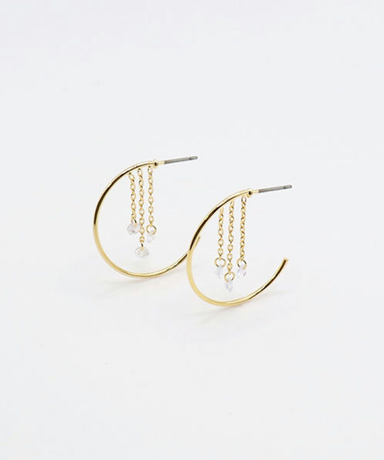 チェーンシェイクフープチタンポストピアス