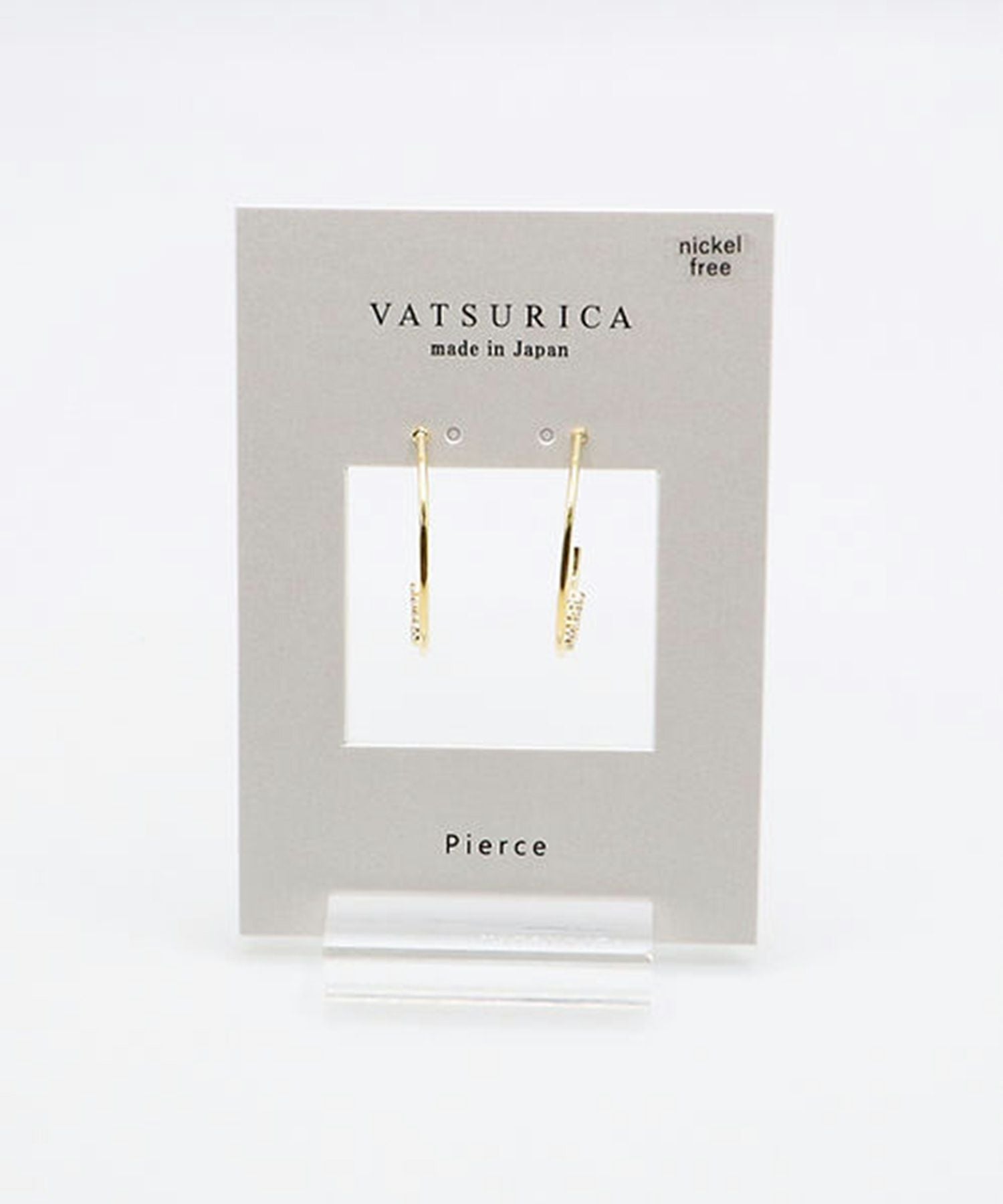 サイドラインストーンフープチタンポストピアス