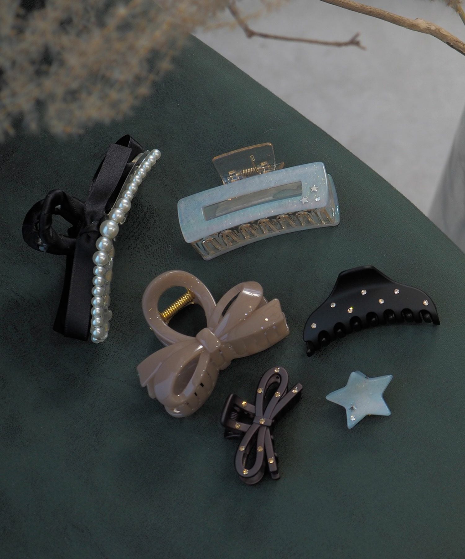 ドットラインストーンバンスクリップ